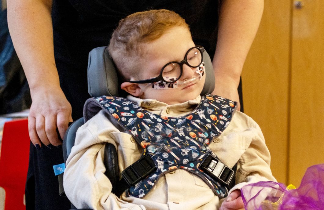 young patient in wheelchair