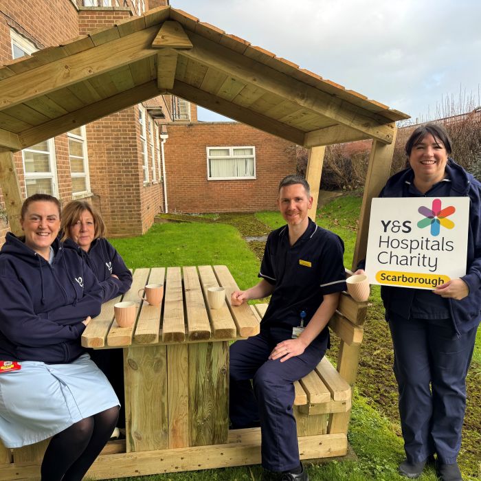 Picnic bench for chemotherapy staff